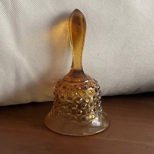 Vintage Fenton Amber Glass Hobnail Bell EC MCM